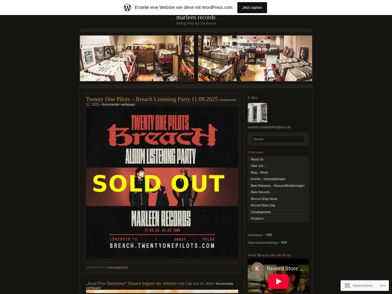 Marleen Records โ Website Preview