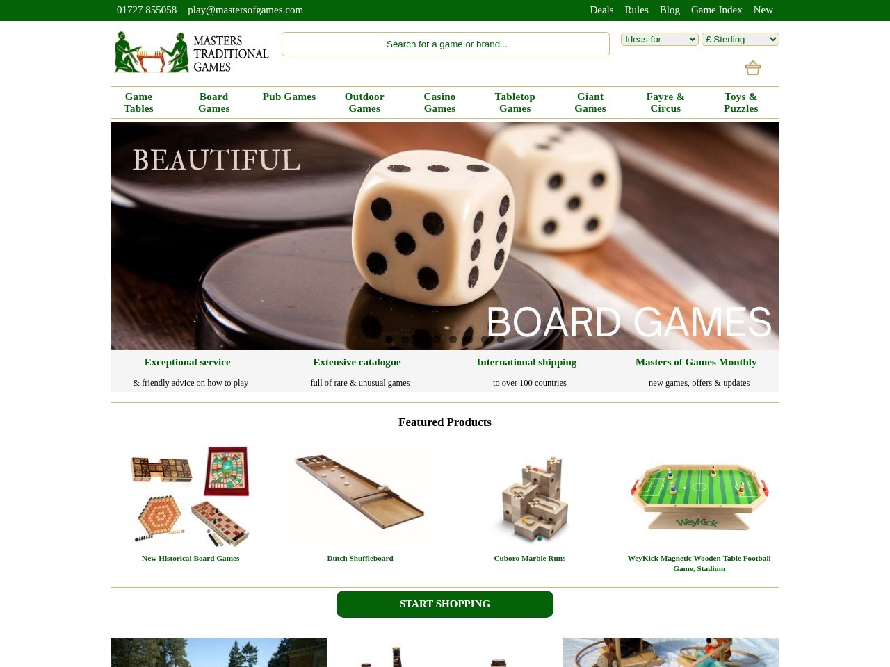 Masters Traditional Games — Website Preview