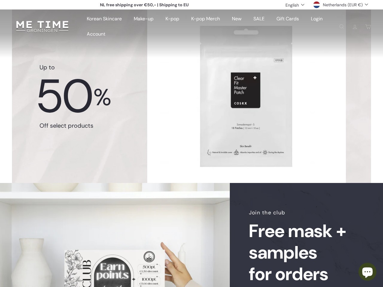 Me Time Groningen | Korean skincare & K-pop — Website Preview
