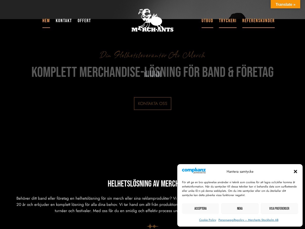 Merch-Ants Stockholm AB — Website Preview