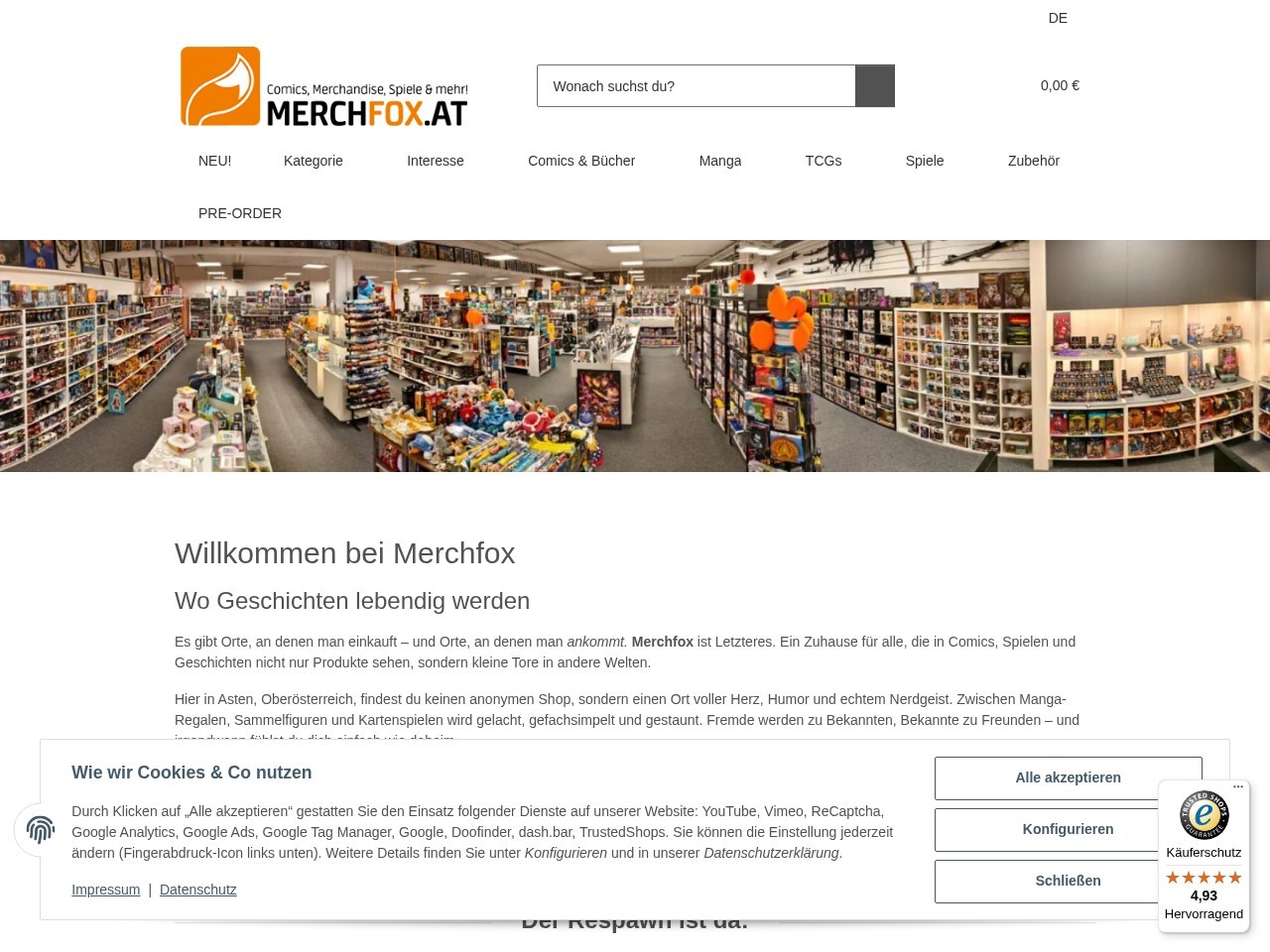 Merchfox Comic Shop — Website Preview