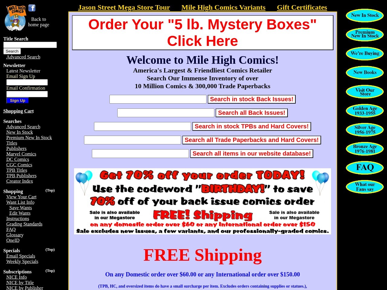 Mile High Comics - Jason Street Mega Store — Website Preview