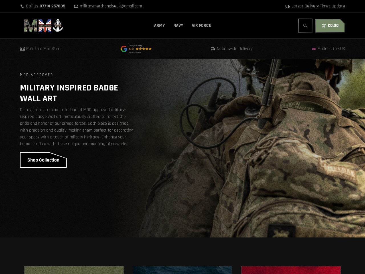 Military Merchandise UK — Website Preview
