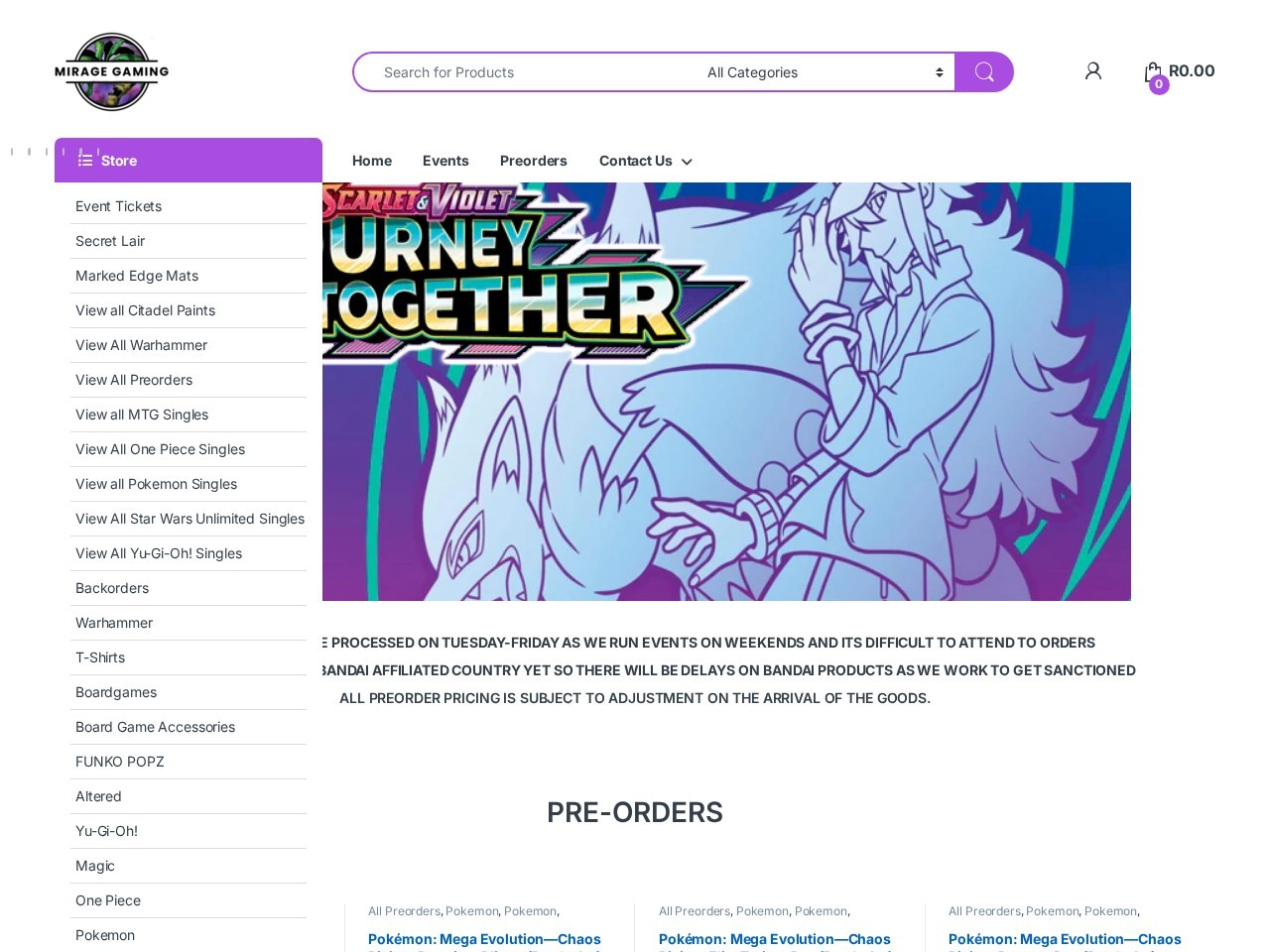 Mirage Gaming Pretoria — Website Preview
