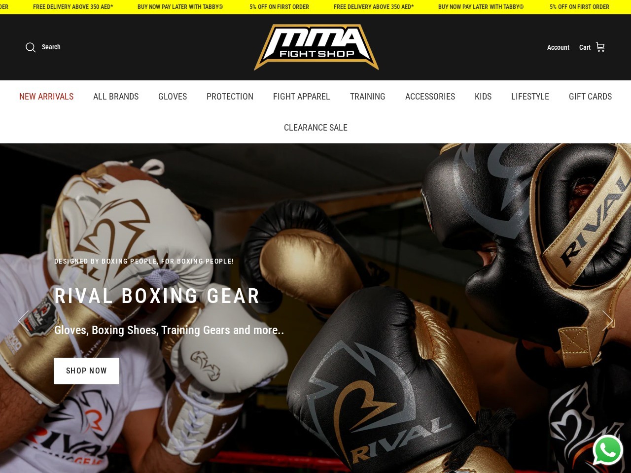 MMA Fight Shop — Website Preview