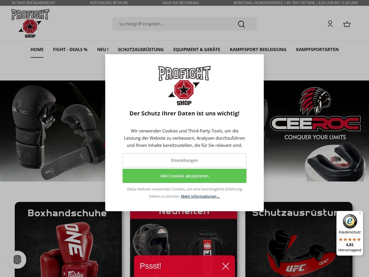 MMA & Kampfsport Shop | Verwaltung — Website Preview