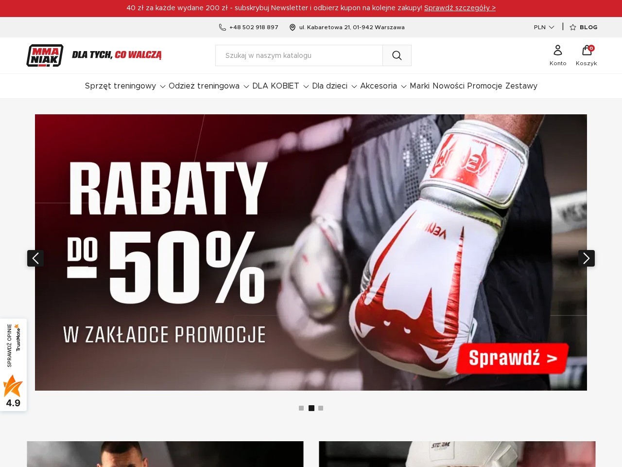 MMAniak – Sklep ze sprzętem do sportów walki — Website Preview