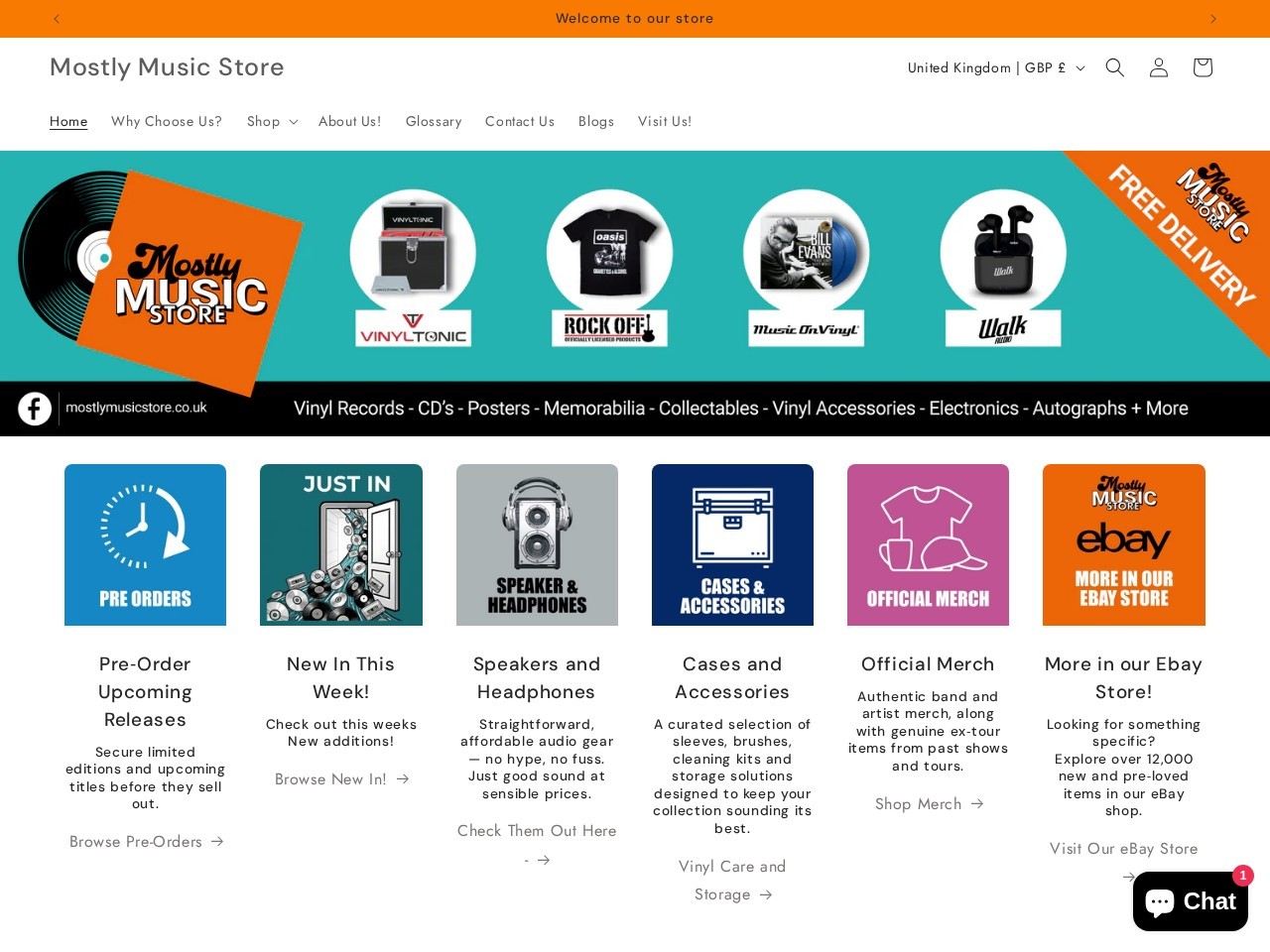 Mostly Music Store — Website Preview