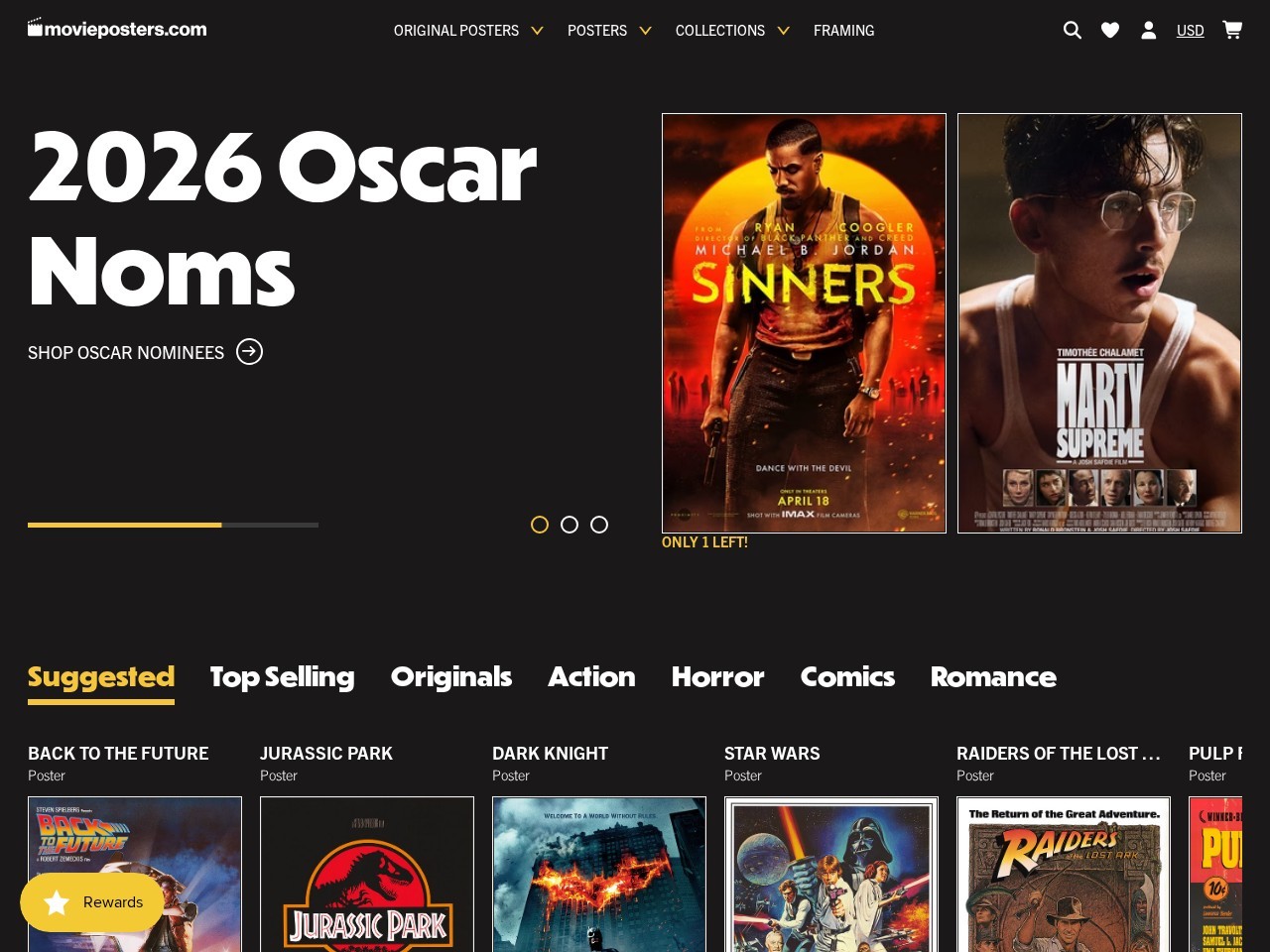 Movie Poster Warehouse — Website Preview