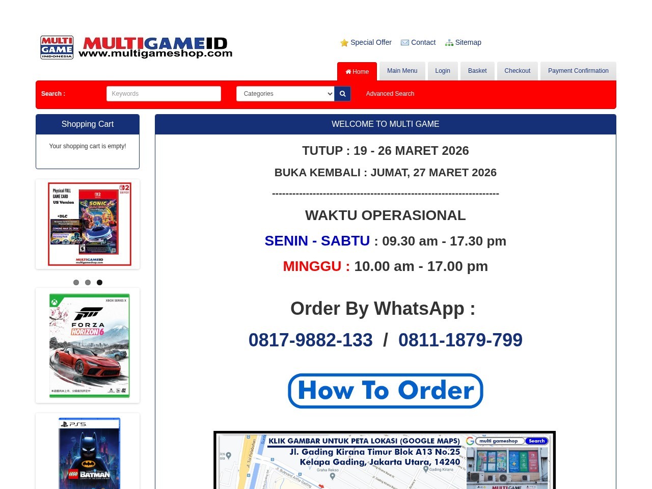 Multi GameShop — Website Preview