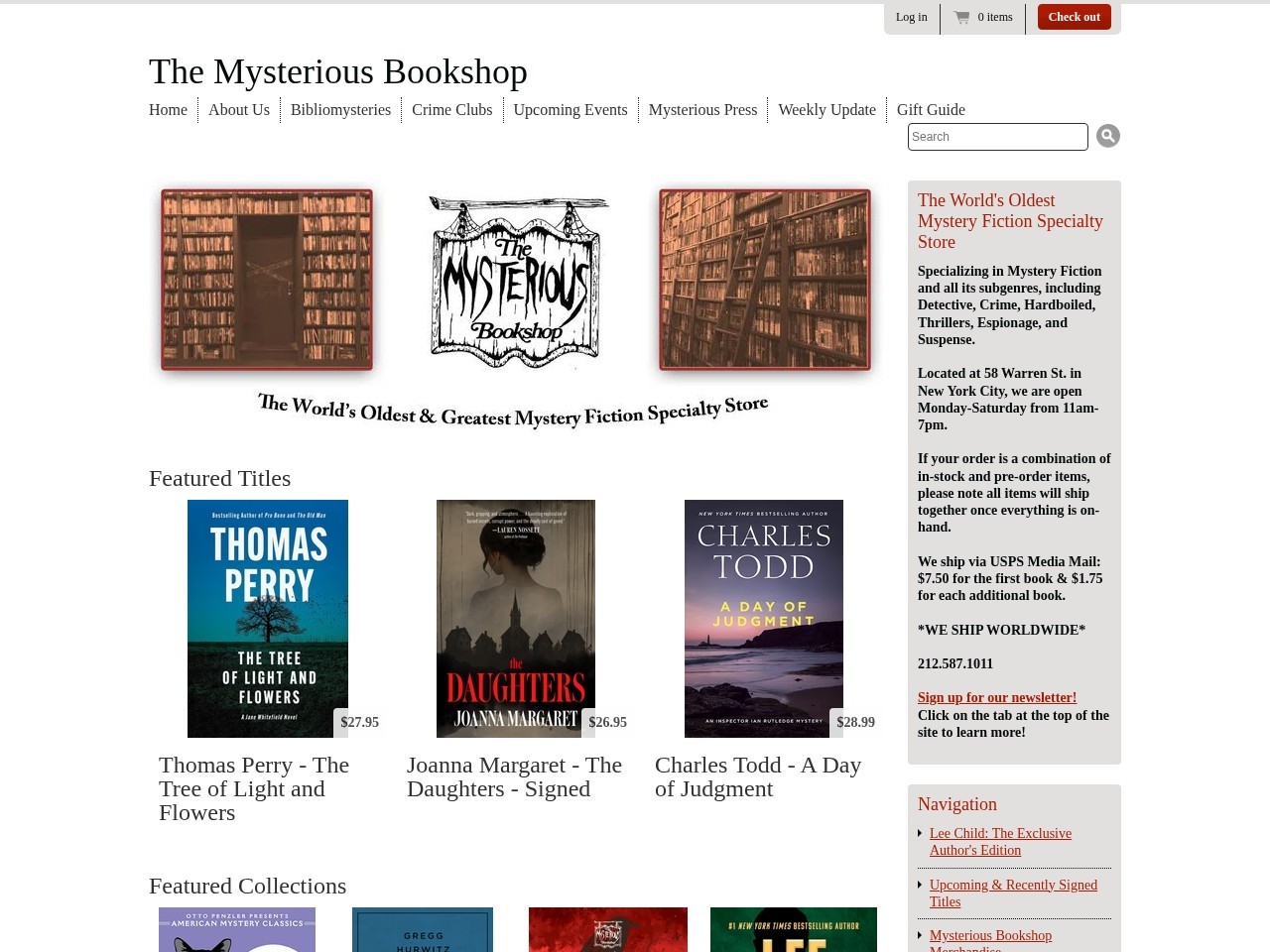 Mysterious Book Shop — Website Preview