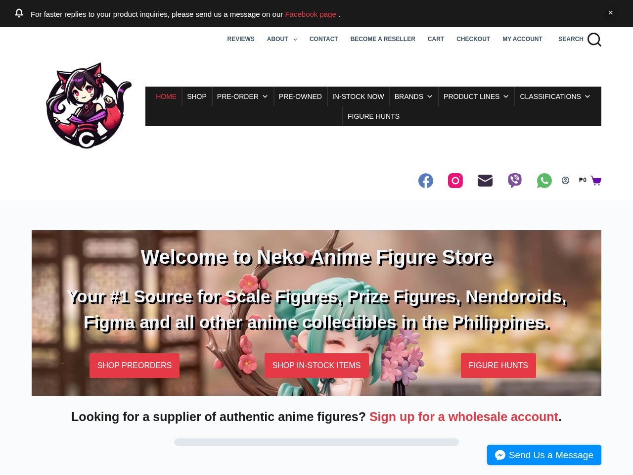 Neko Anime Figure Store — Website Preview