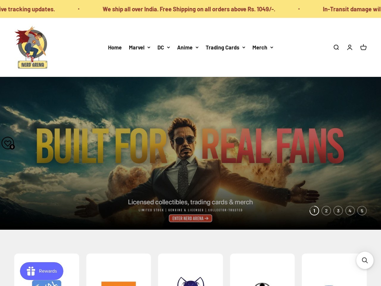 Nerd Arena - Collectibles, Merchandise, Action Figures, Apparel — Website Preview