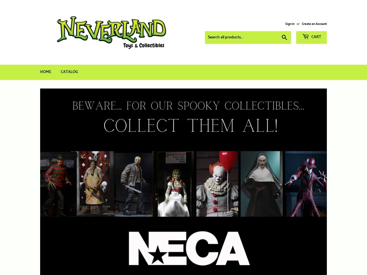 Neverland Toys & Collectibles Mega Plaza — Website Preview