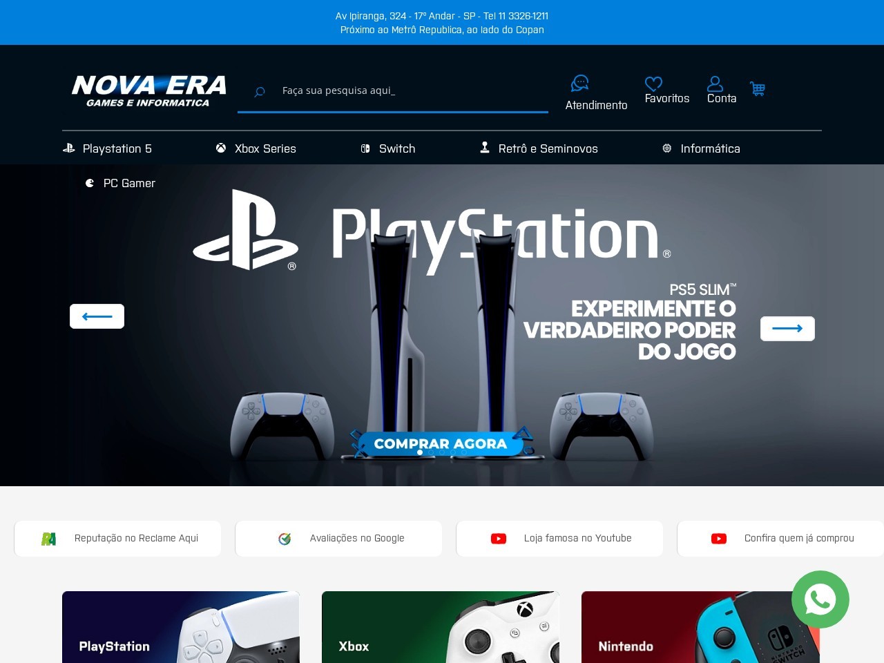 Nova Era Games e Informatica — Website Preview