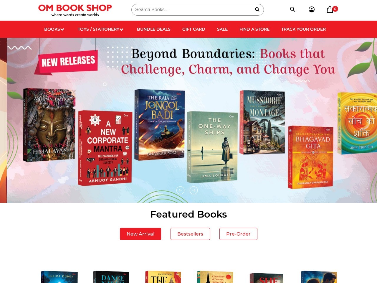 Om Book Shop — Website Preview