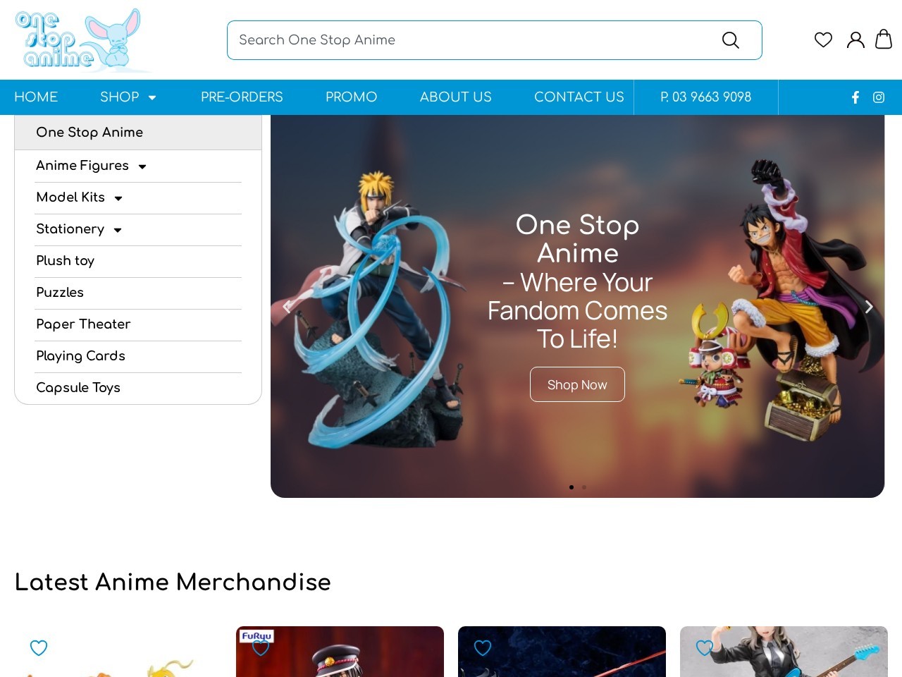 One Stop Anime — Website Preview