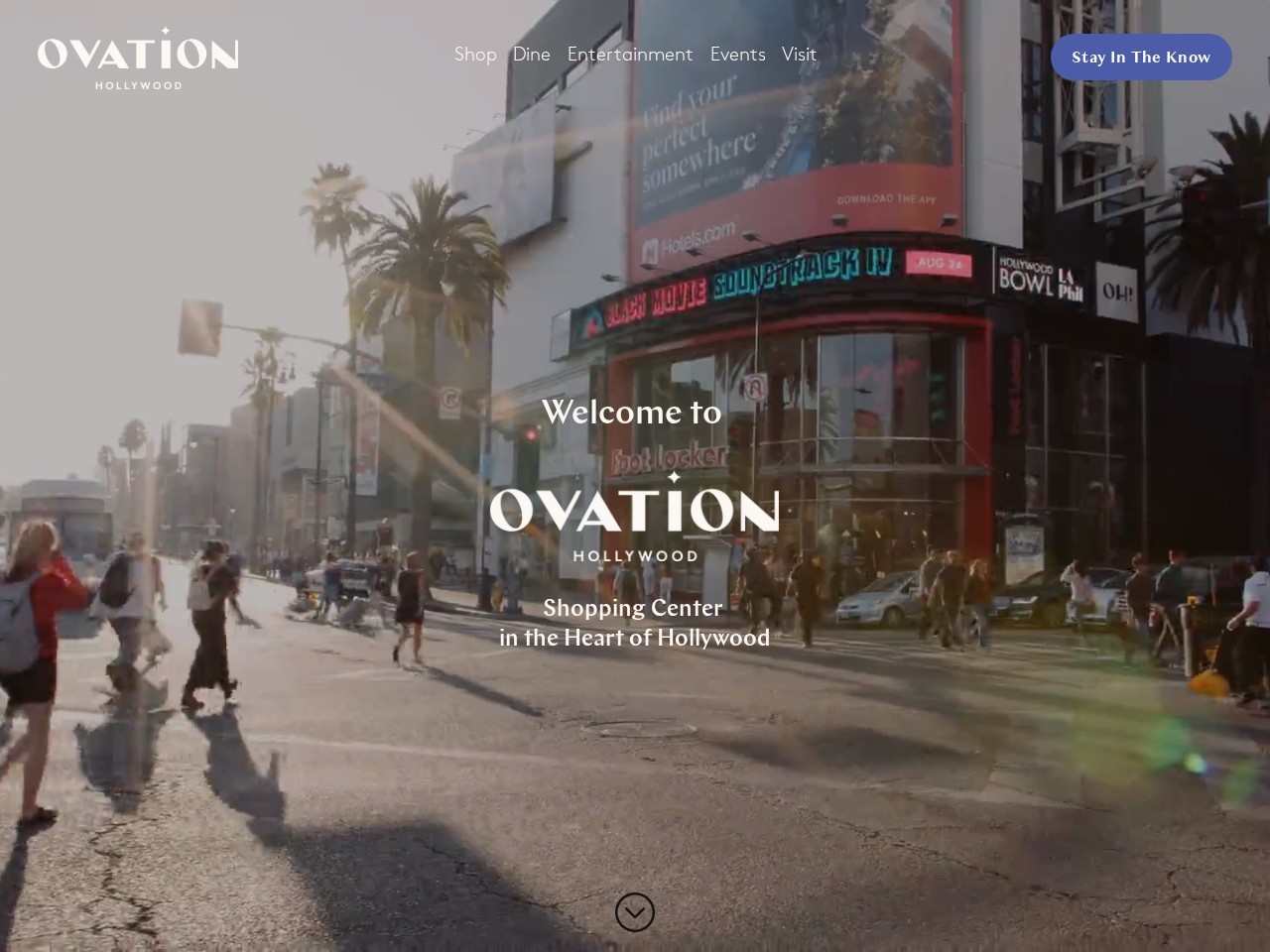Ovation Hollywood — Website Preview