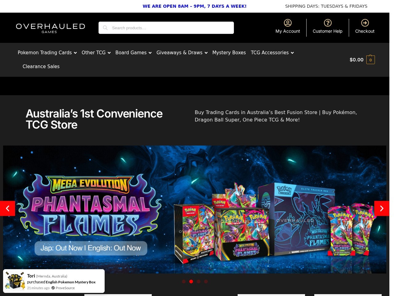 OVERHAULED Games TCG — Website Preview