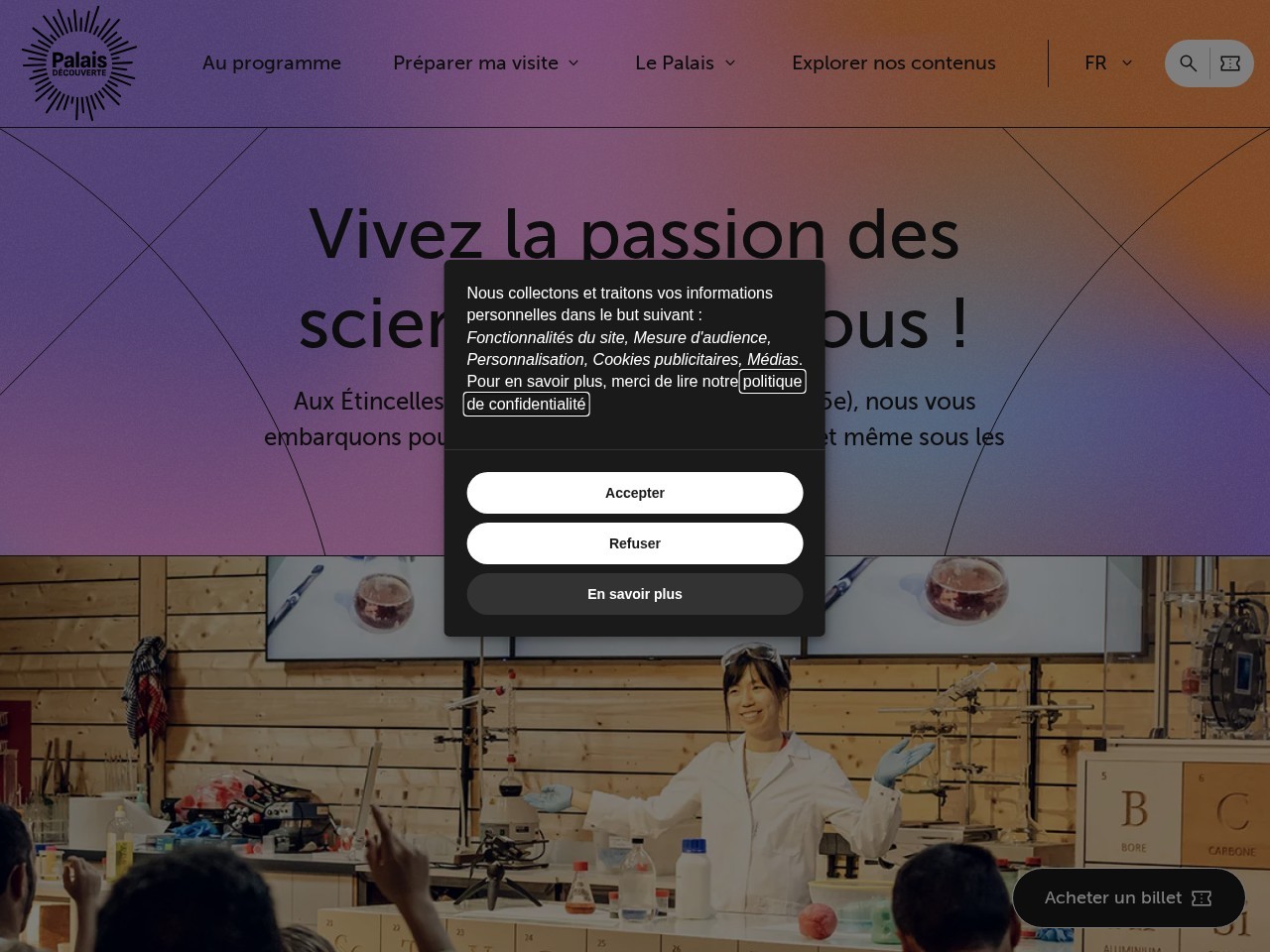 Palais de la découverte — Website Preview