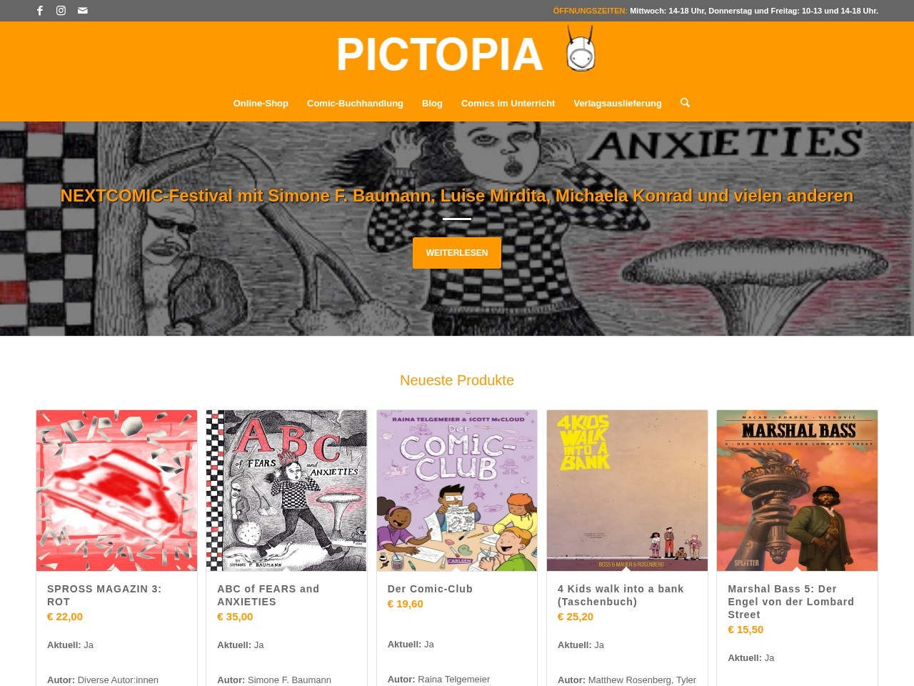 Pictopia Comics — Website Preview