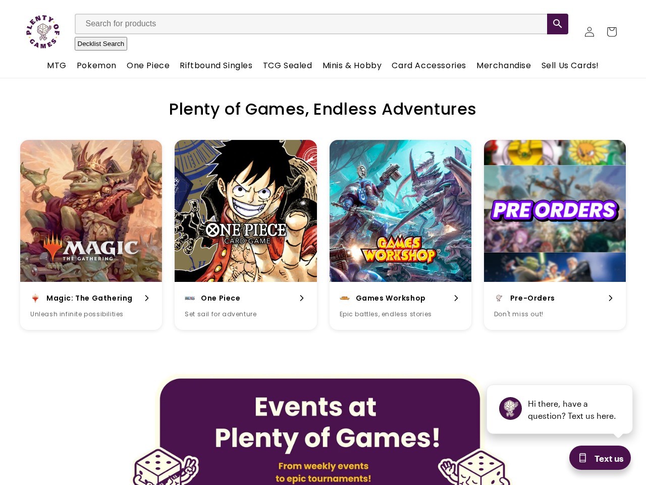 Plenty of Games — Website Preview