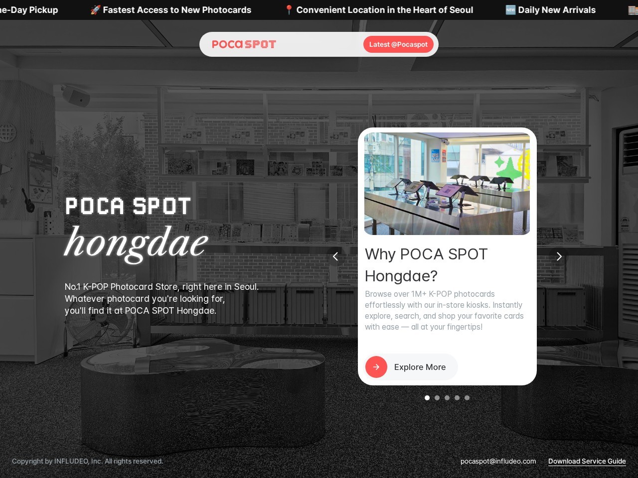 POCA SPOT Hong-dae — Website Preview