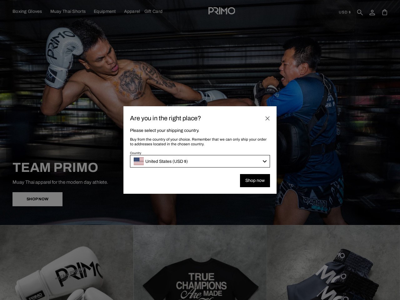 Primo Fightwear Flagship Store — Website Preview