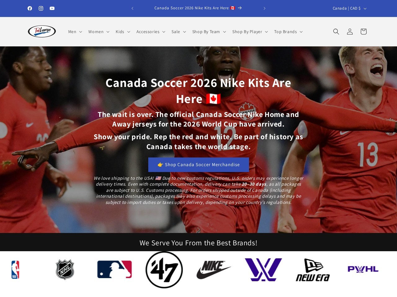 Pro League Sports — Website Preview