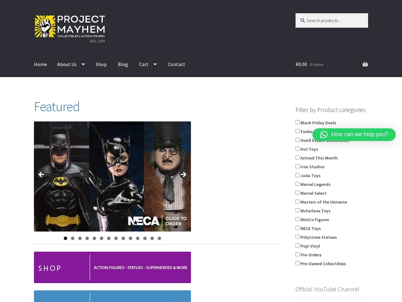 Project Mayhem Collectibles & Action Figures — Website Preview