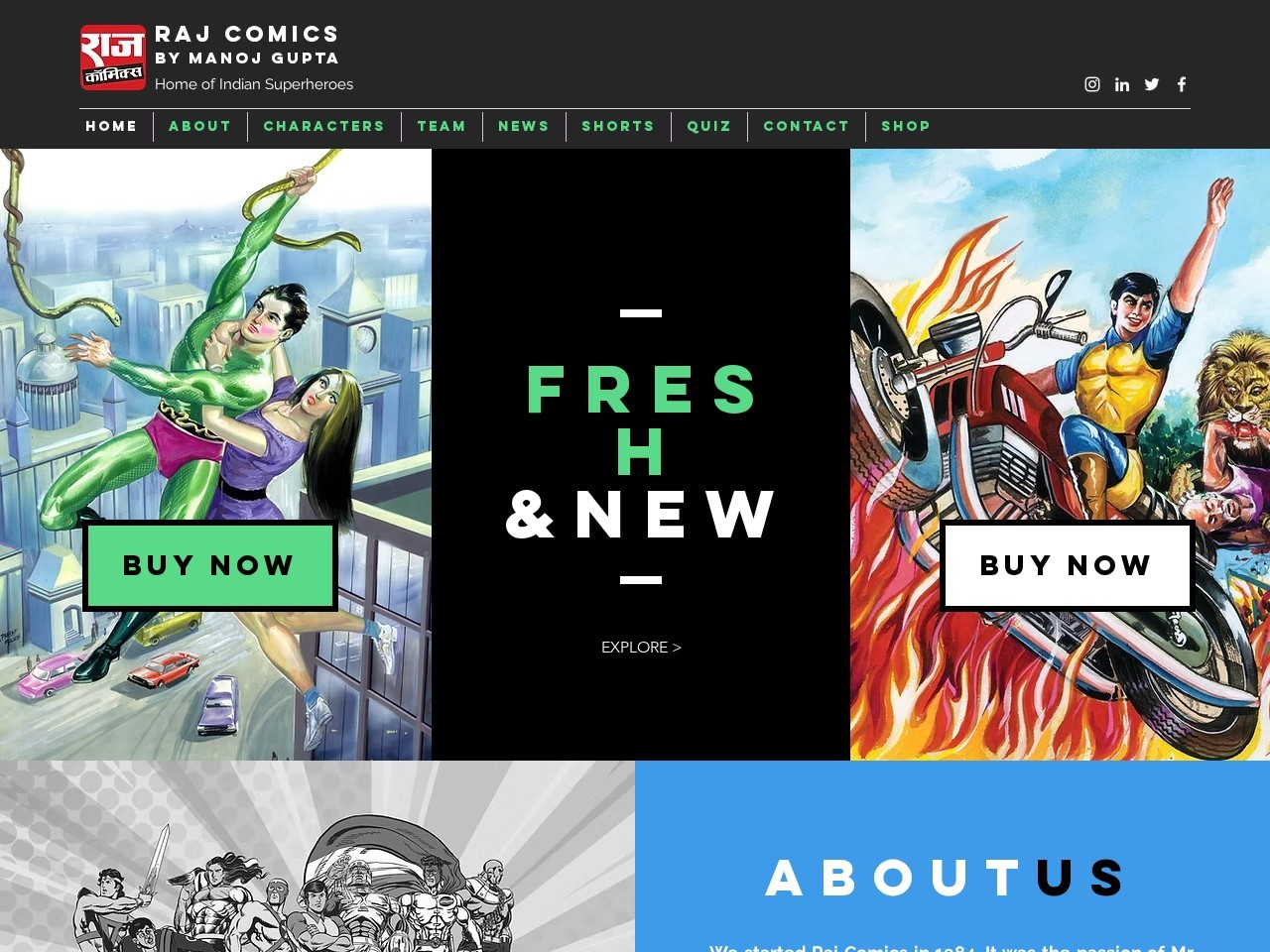 Raj Comics — Website Preview
