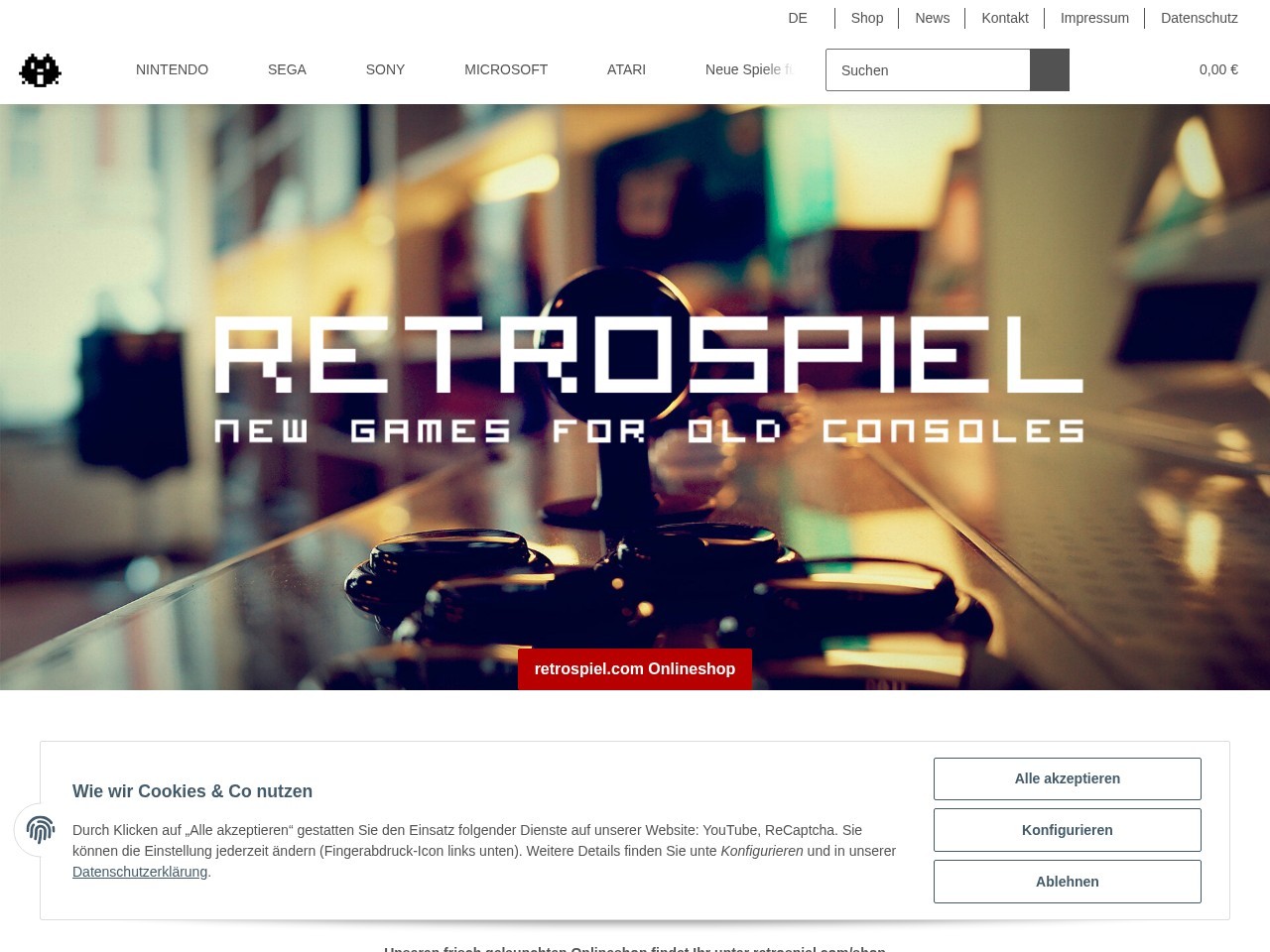 retrospiel.com - neue Spiele für alte Konsolen — Website Preview