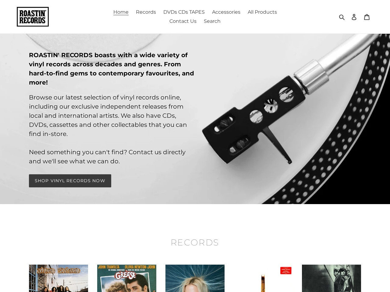 ROASTIN' RECORDS — Website Preview