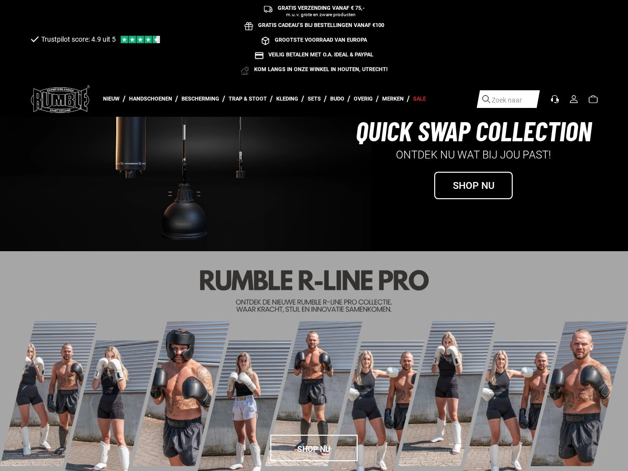 Rumble Store Holland — Website Preview