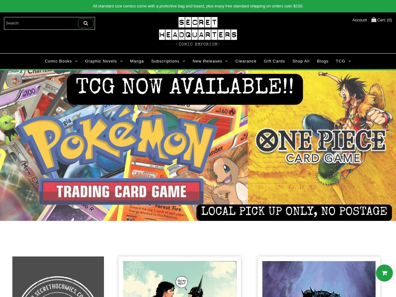 Secret Headquarters - Comic Emporium — Website Preview