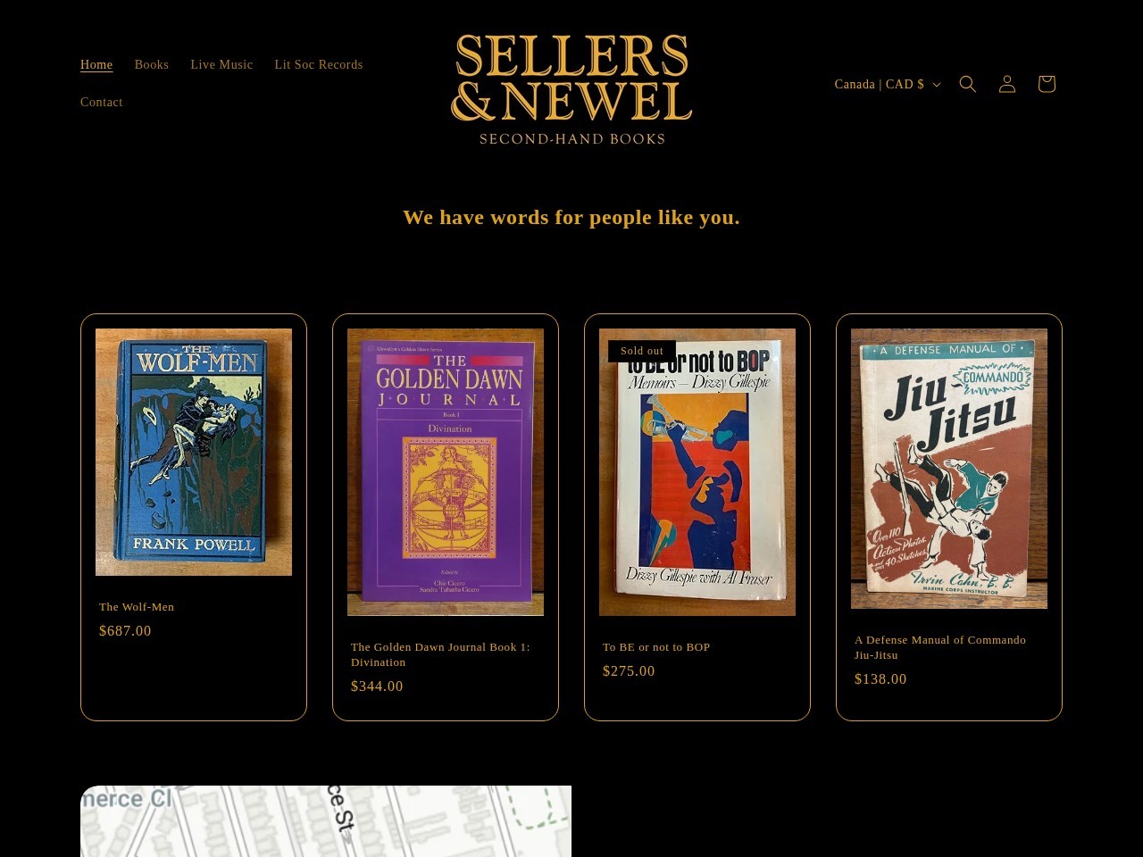 Sellers & Newel Second-Hand Books — Website Preview