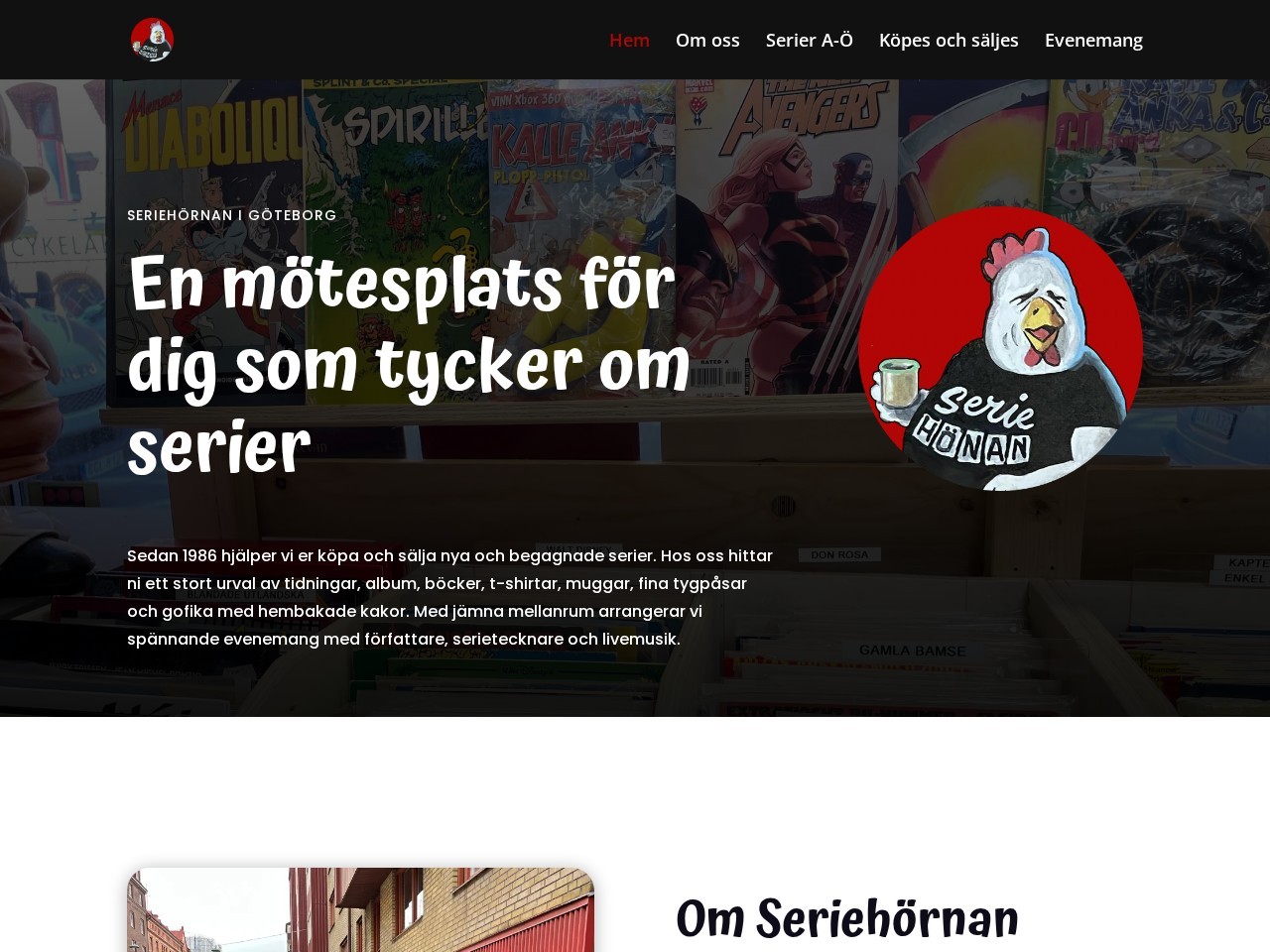 Seriehörnan — Website Preview