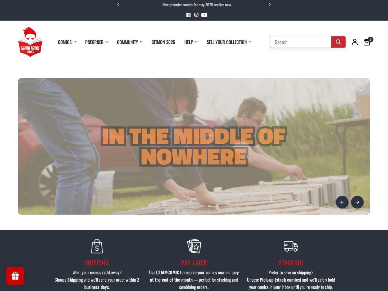 Shortbox Comics — Website Preview