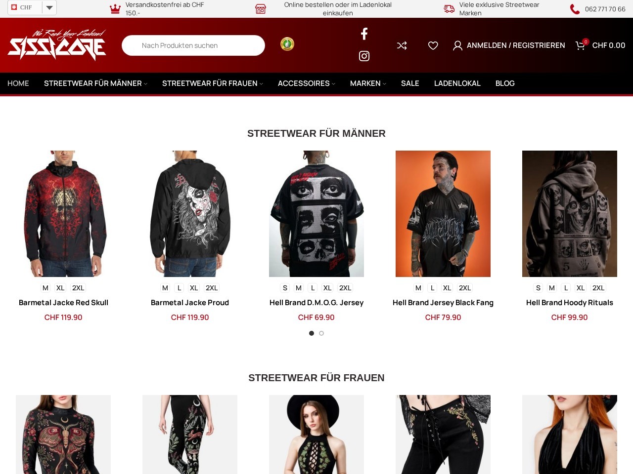 Sissicore - Streetwear Shop (Biker / Rocker / Extremsport) โ Website Preview