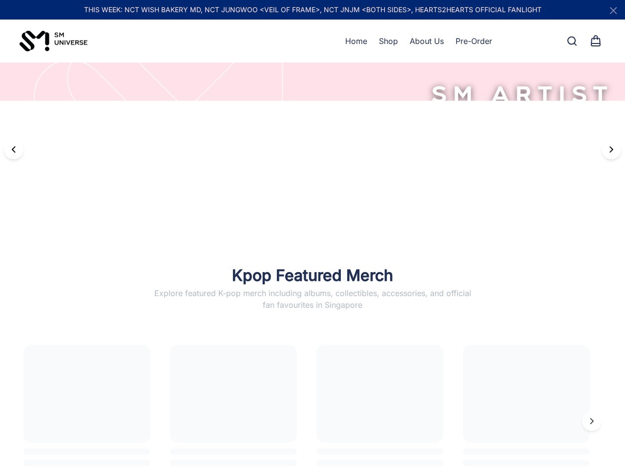 SM Universe (Singapore) Merchandise Store — Website Preview