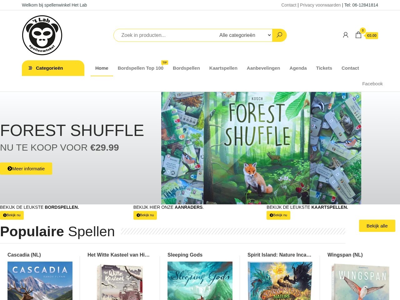 Spellenwinkel Het Lab — Website Preview