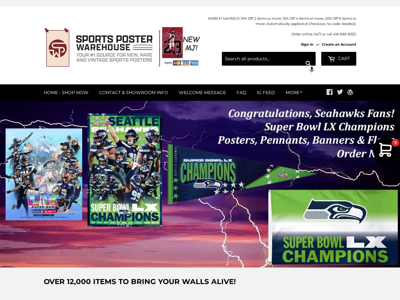 Sports Poster Warehouse โ Website Preview