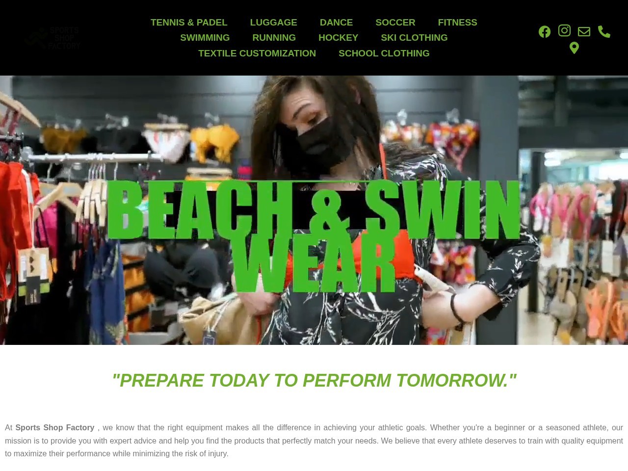 Sports Shop Factory โ Website Preview