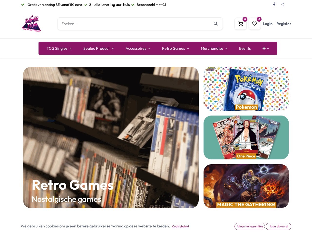 Super TCG - Retrogaming, geek & pop culture โ Website Preview