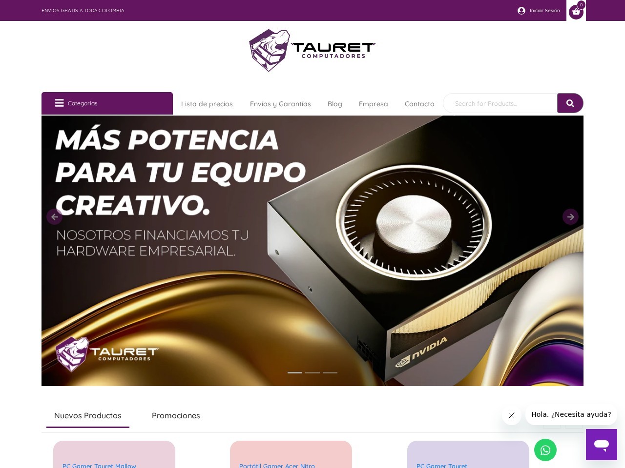 Tauret computadores — Website Preview