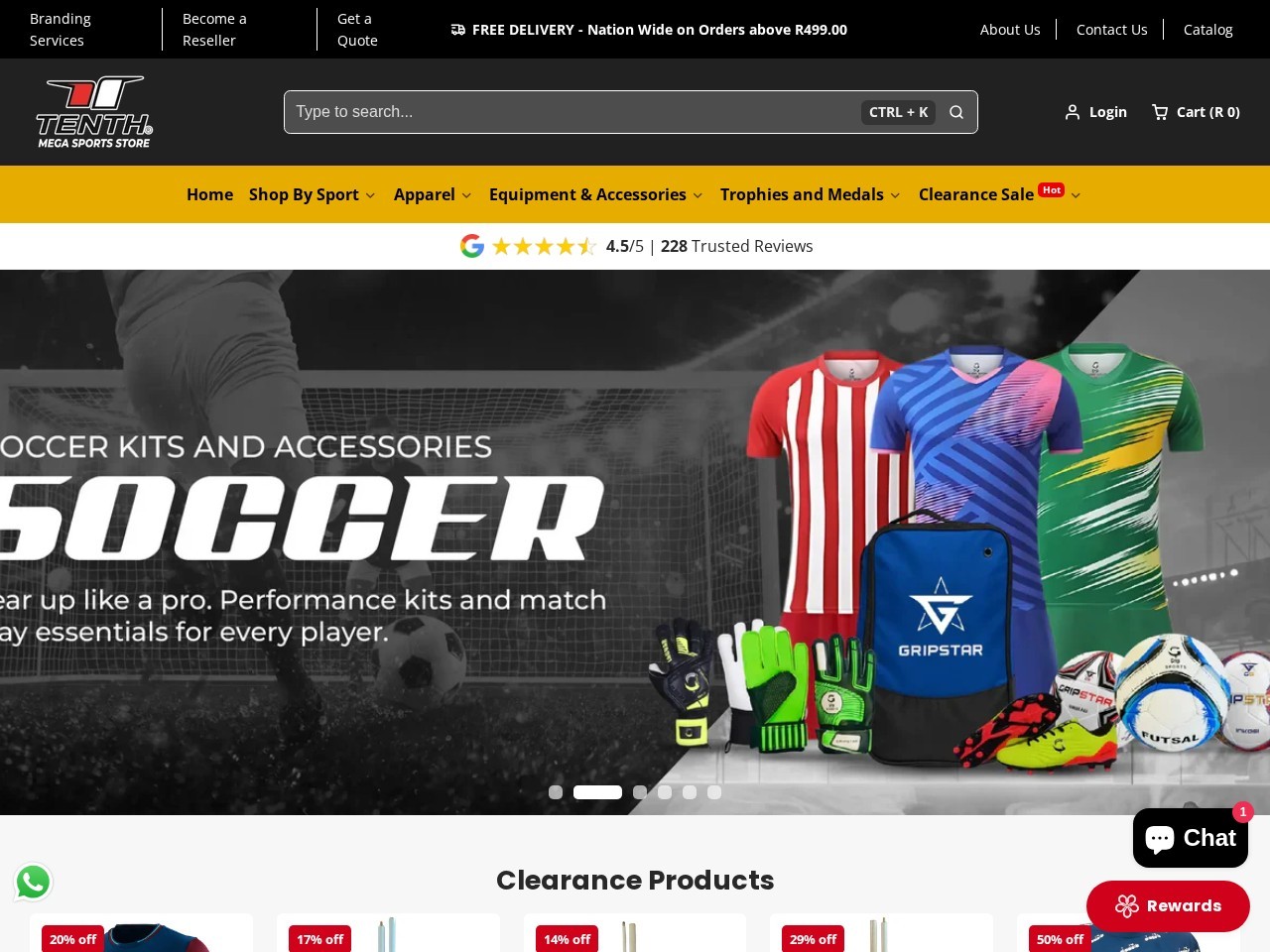 Tenth - Mega Sports Store — Website Preview