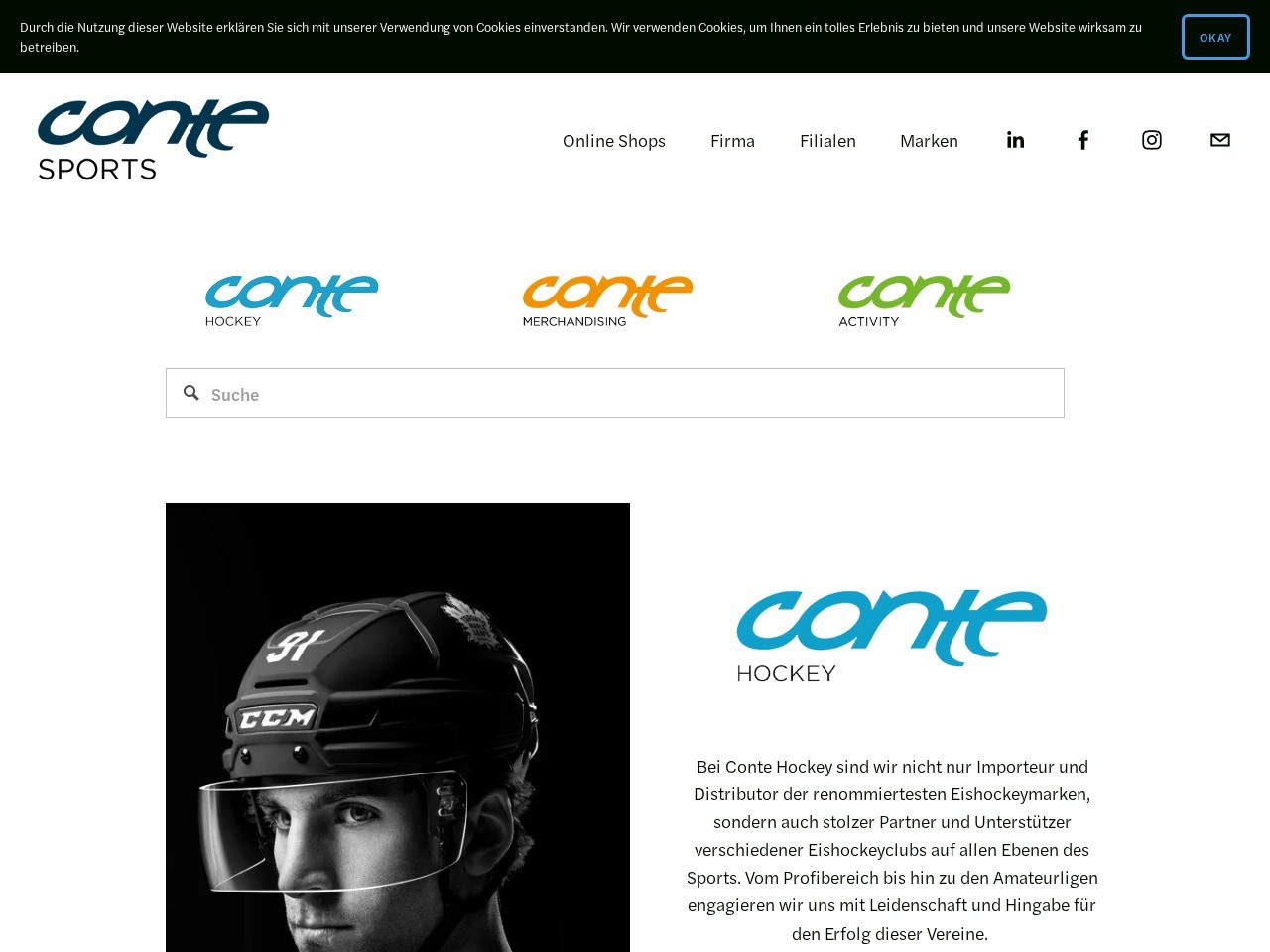TFS TUNED FOR SPORTS AG / Conte Hockey — Website Preview