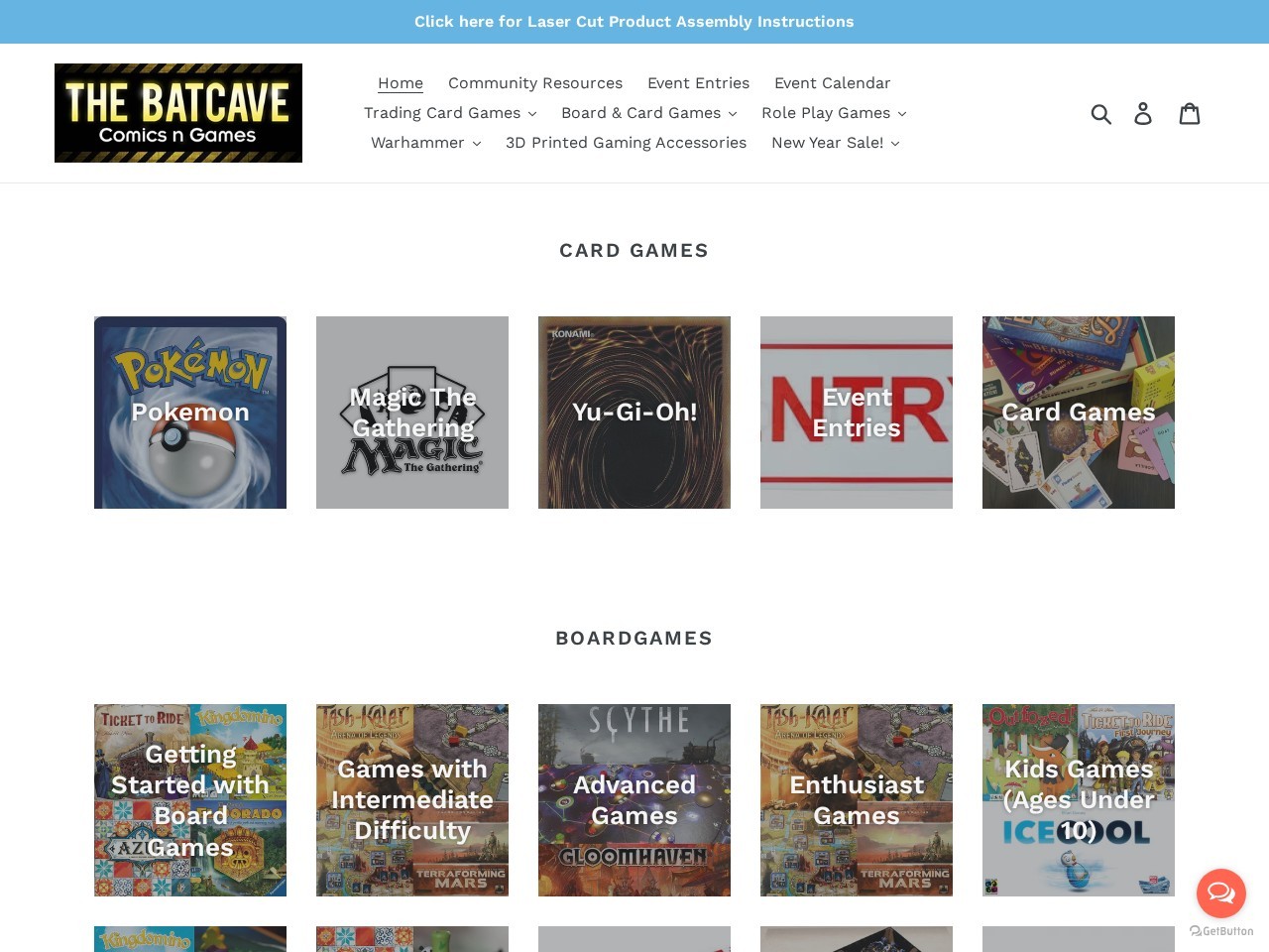 The Batcave Tabletop Gaming and Geek Culture — Website Preview