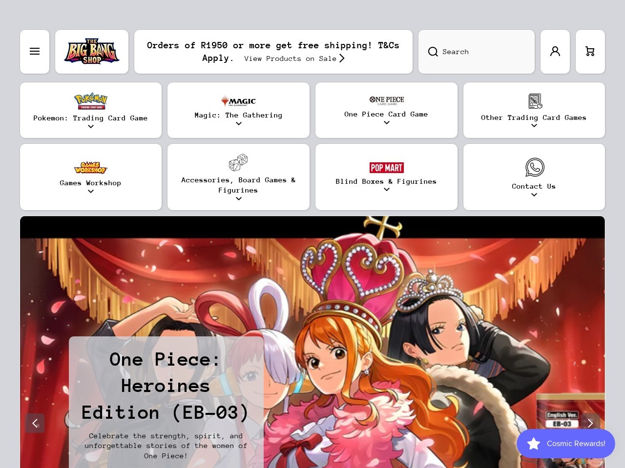 The Big Bang Shop — Website Preview