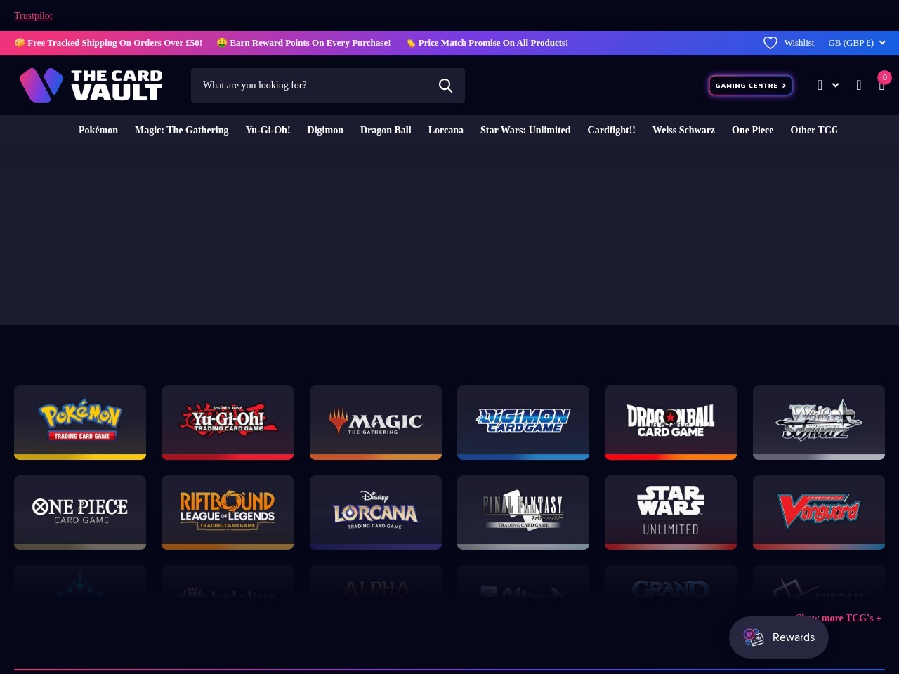 The Card Vault — Website Preview